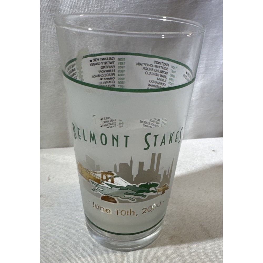 Vintage Belmont Stakes Running 2000 Libbey Glass 12 oz